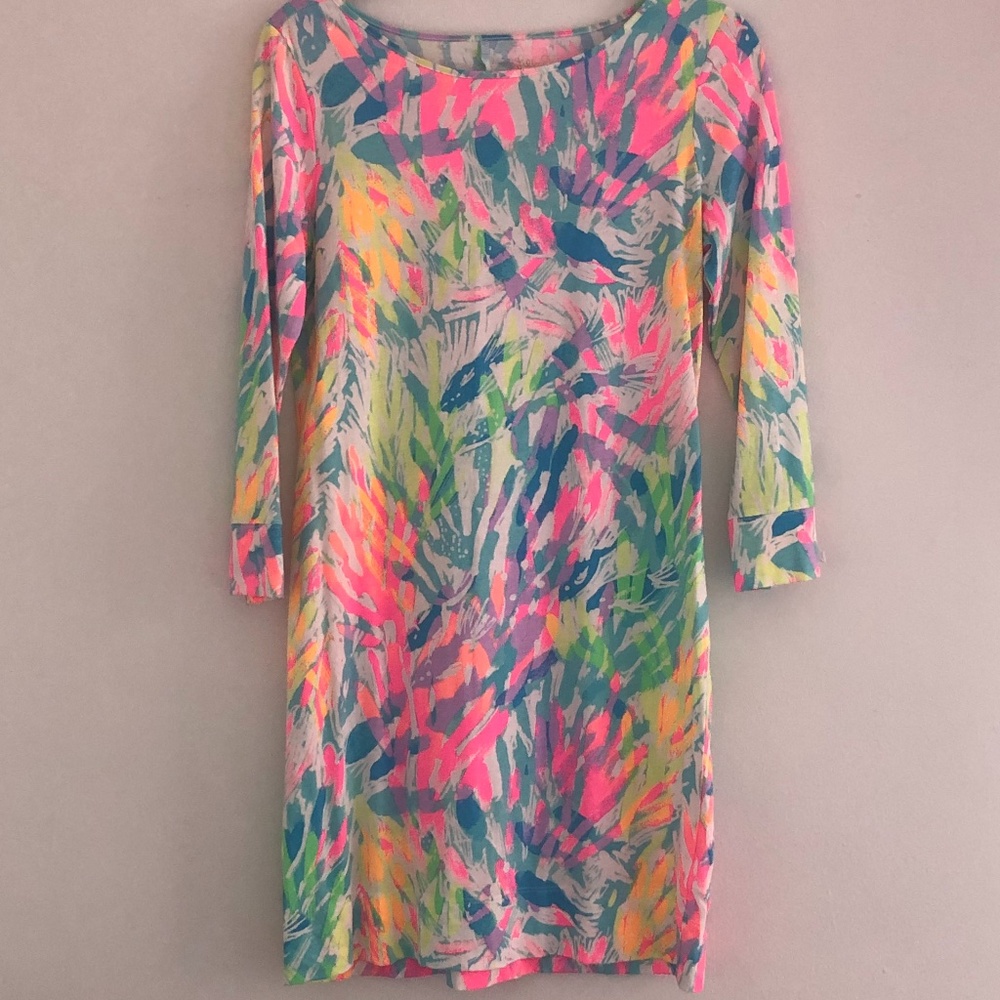 Lilly Pulitzer Neon Coral Print Dress